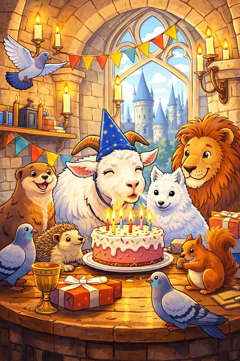 Chèvre d'anniversaire puzzle en ligne à partir d'une photo