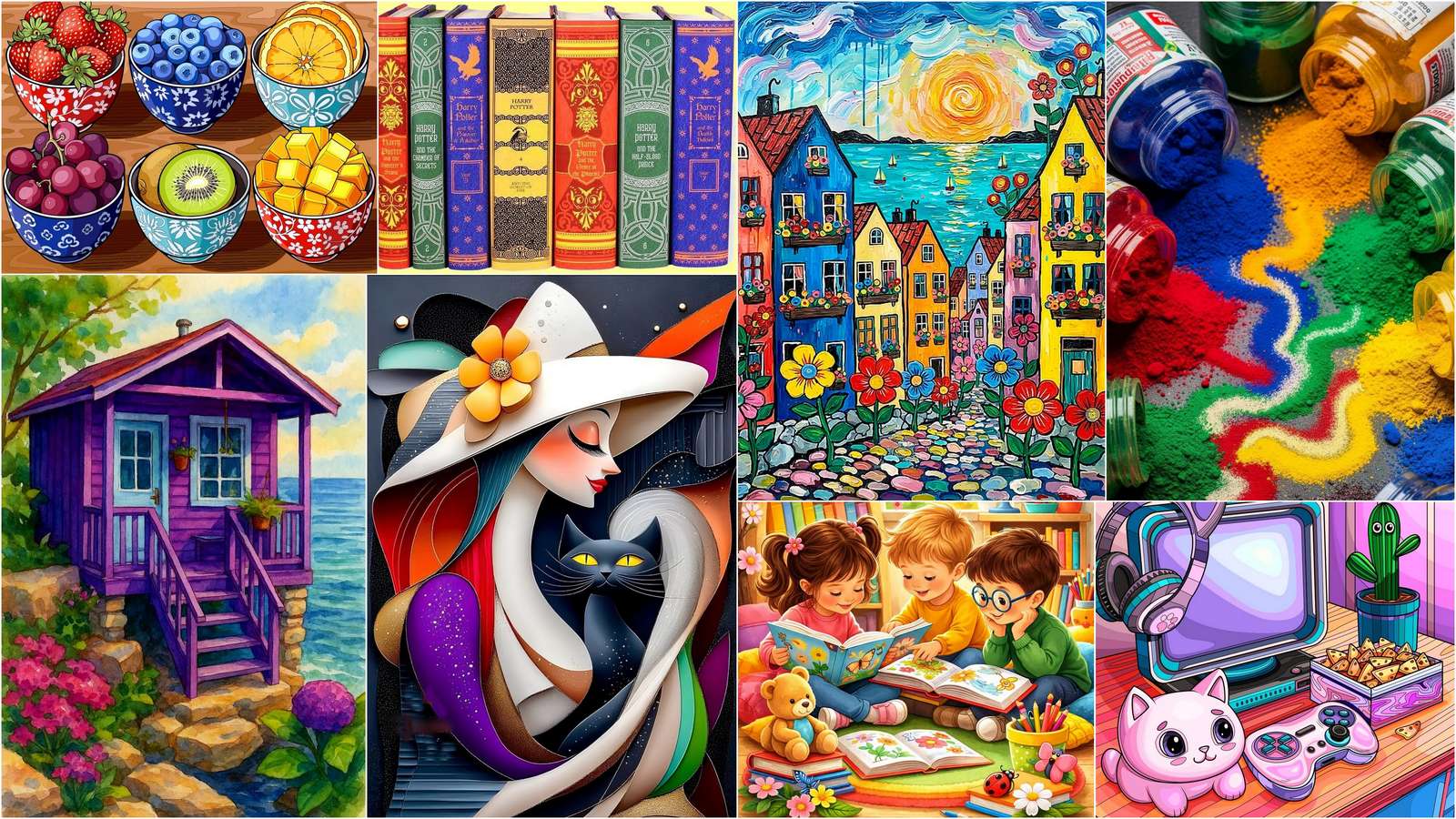 Paars huis online puzzel