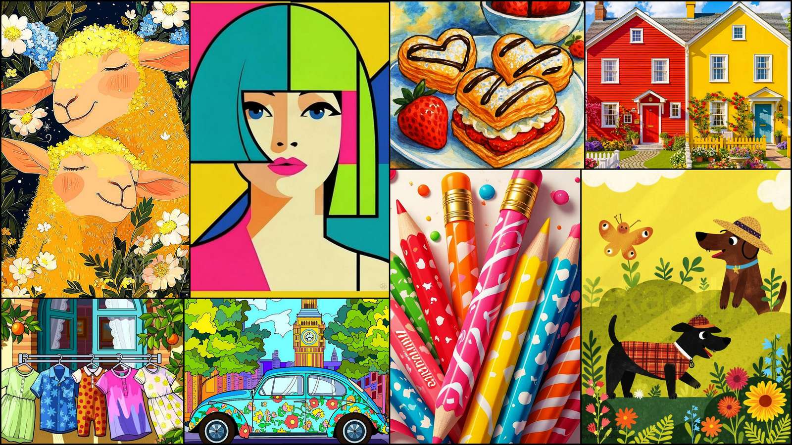 Żółte owce puzzle online ze zdjęcia