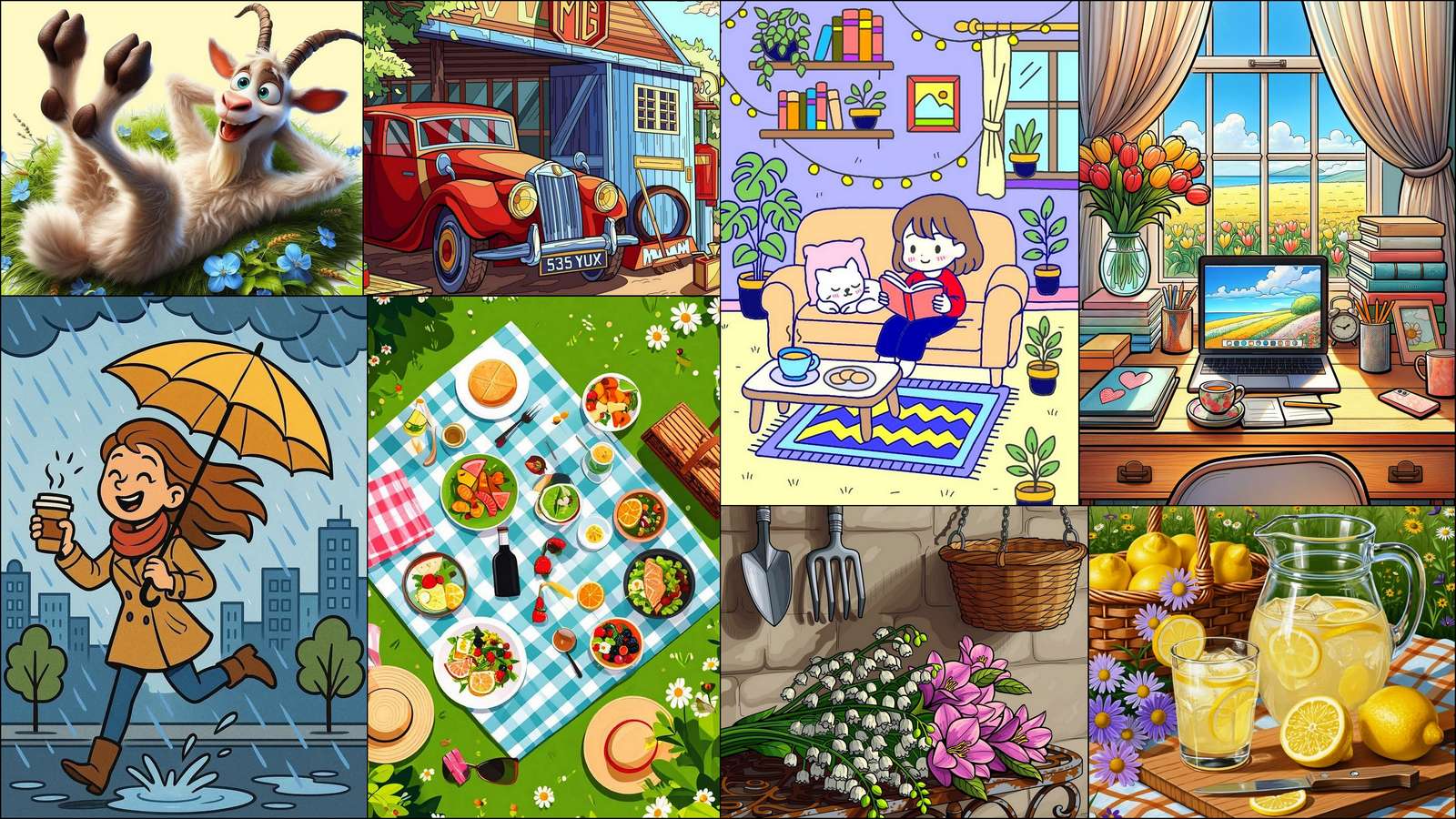 Koza na łące puzzle online