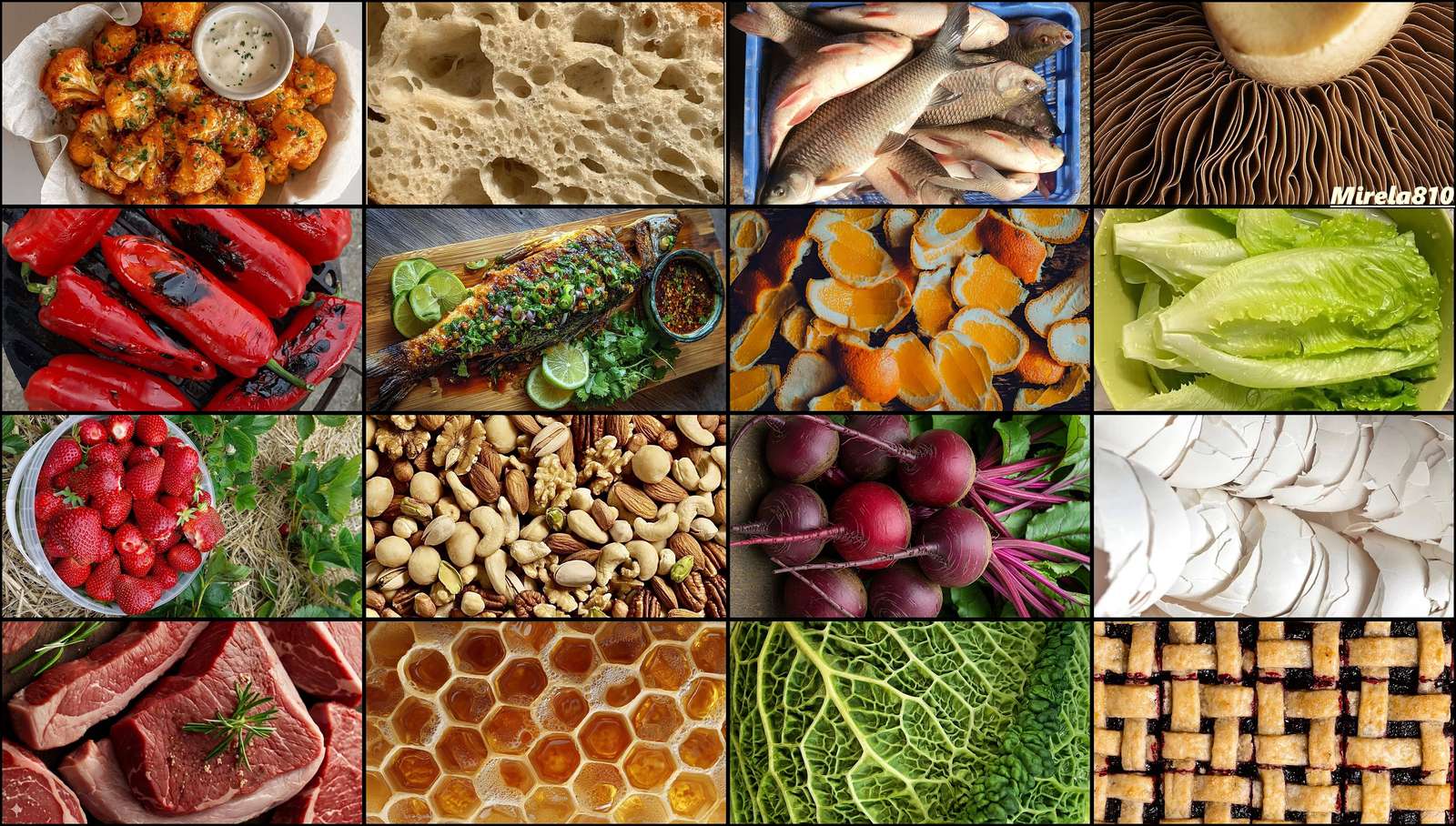 Collages, nourriture puzzle en ligne à partir d'une photo