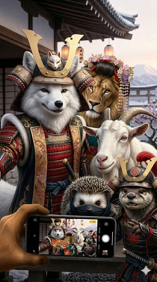 Animagus tuono fanno un selfie online puzzle