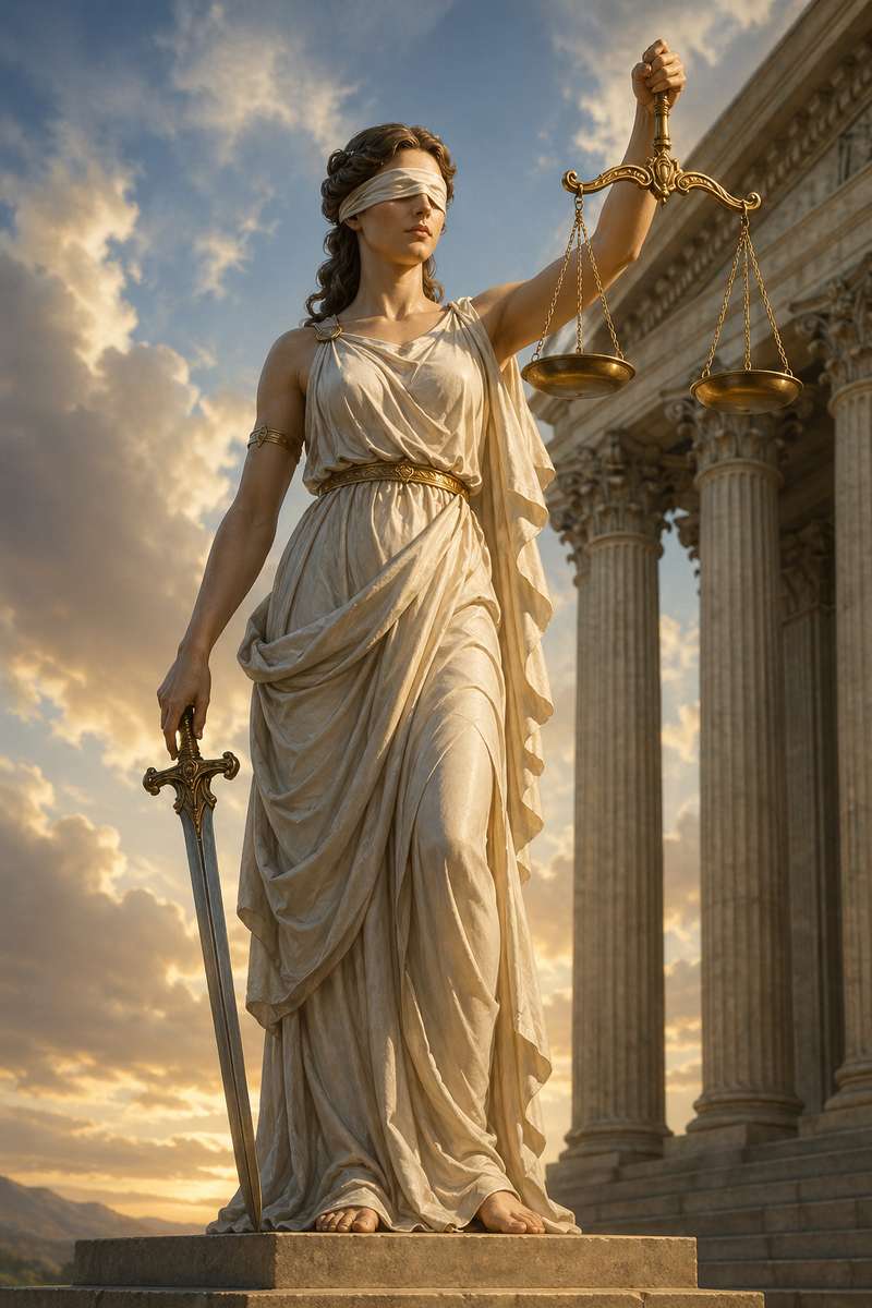 Goddess of justice puzzle online from photo