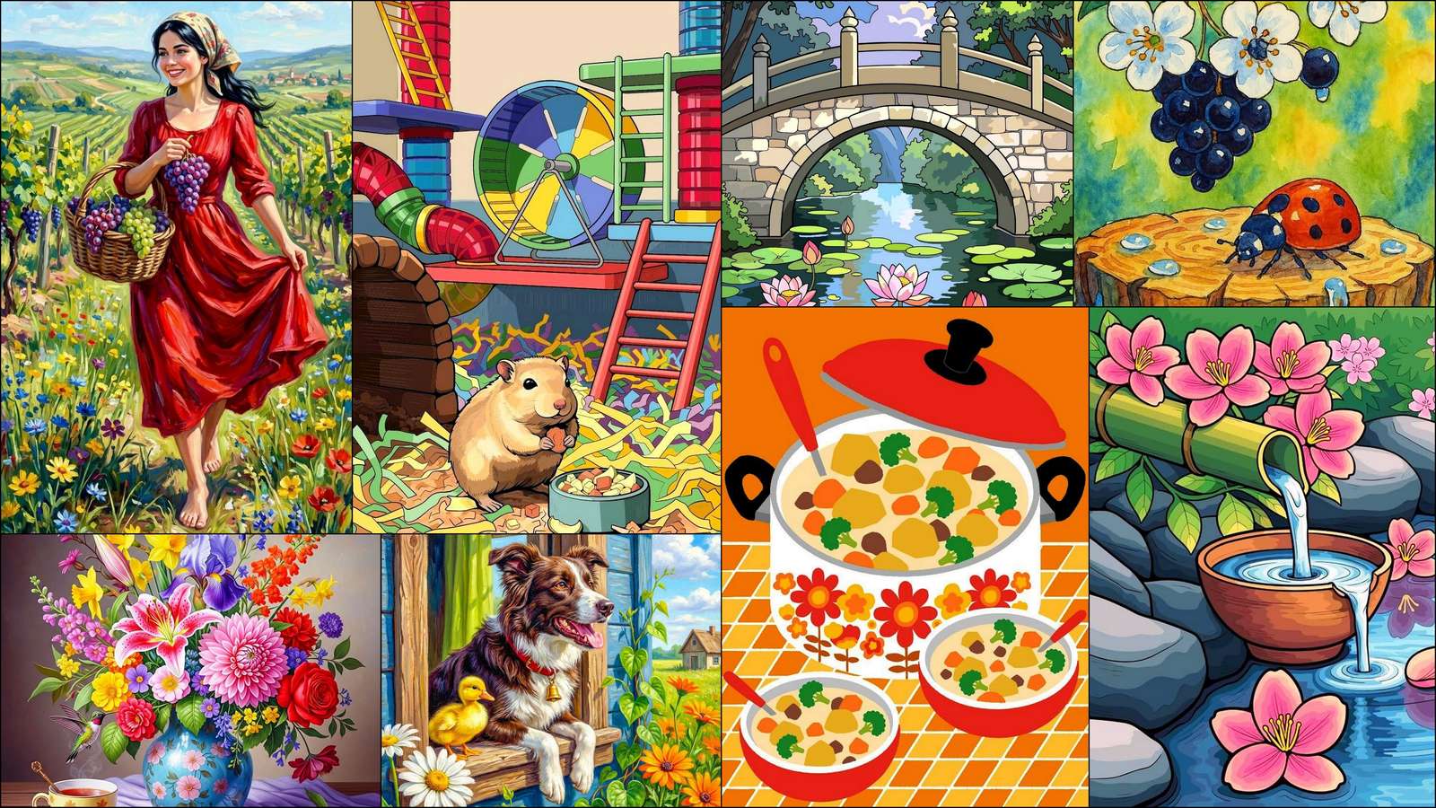 Vintage puzzle online from photo