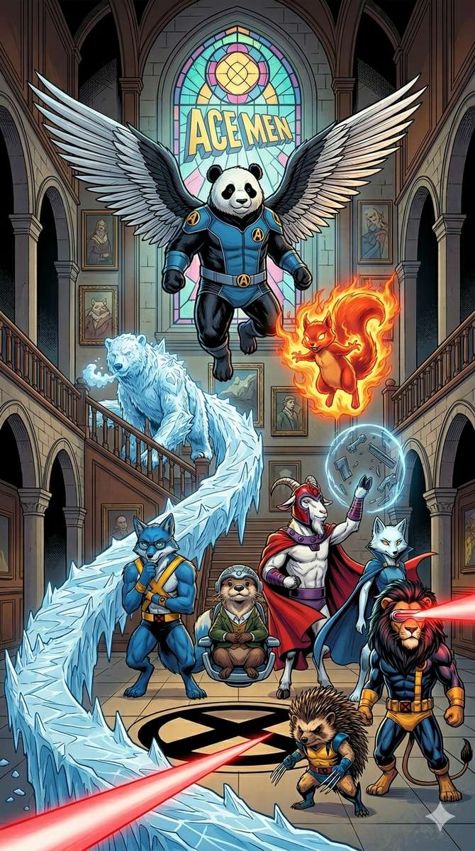 Gli Ace-men a disposizione online puzzle