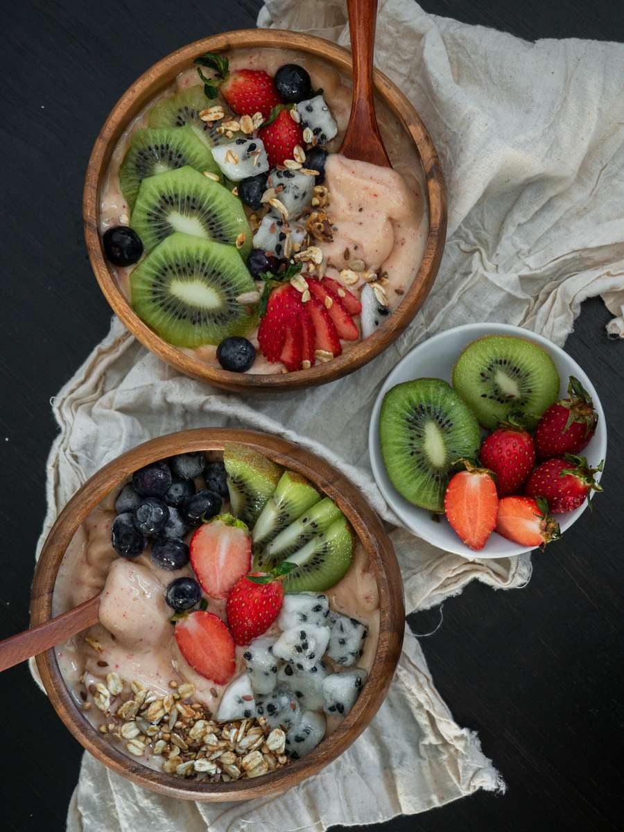 Smoothie-Bowls + Obst Online-Puzzle vom Foto