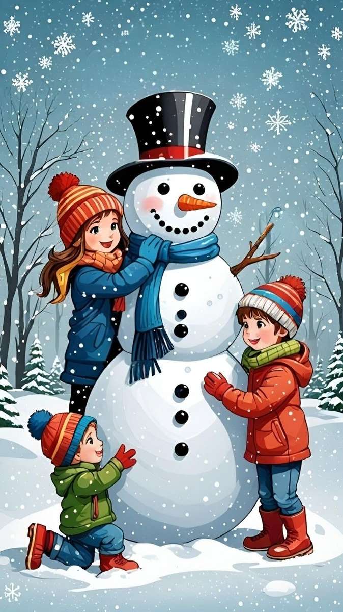 Children's games in winter online puzzle